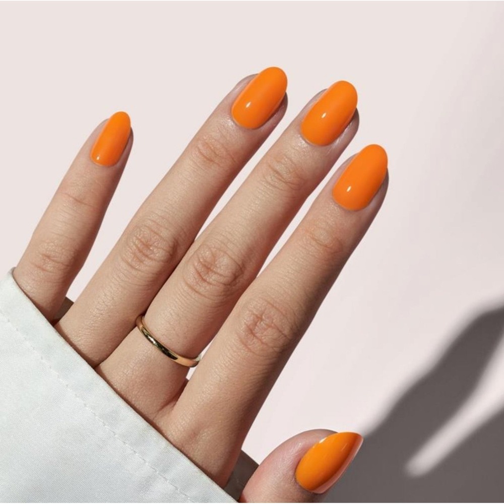 BTARTBOX Press Orange  Soft Gel Oval Shape Short 32pc Reusable Set